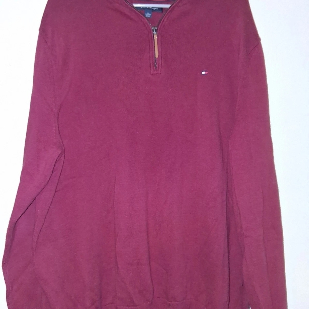 Men's Red Half-Zip Sweater